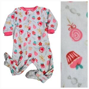 Carter's Baby Girl 12M Sleep & Play Sweet Treats Printed Footed One-Piece Pajama